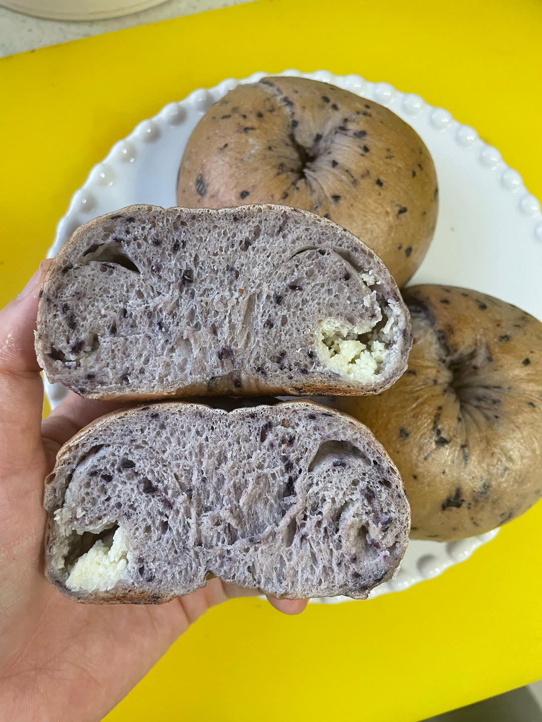 蓝莓🫐乳酪贝果🥯/步骤详细/简单好做