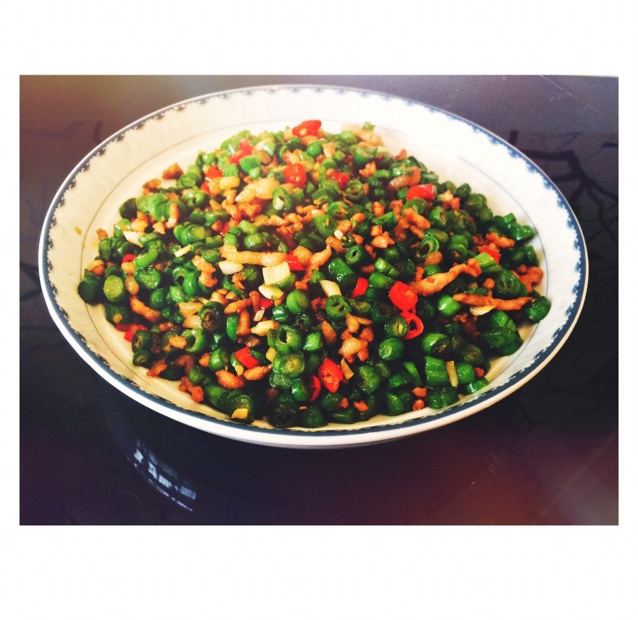肉沫豆角下饭菜