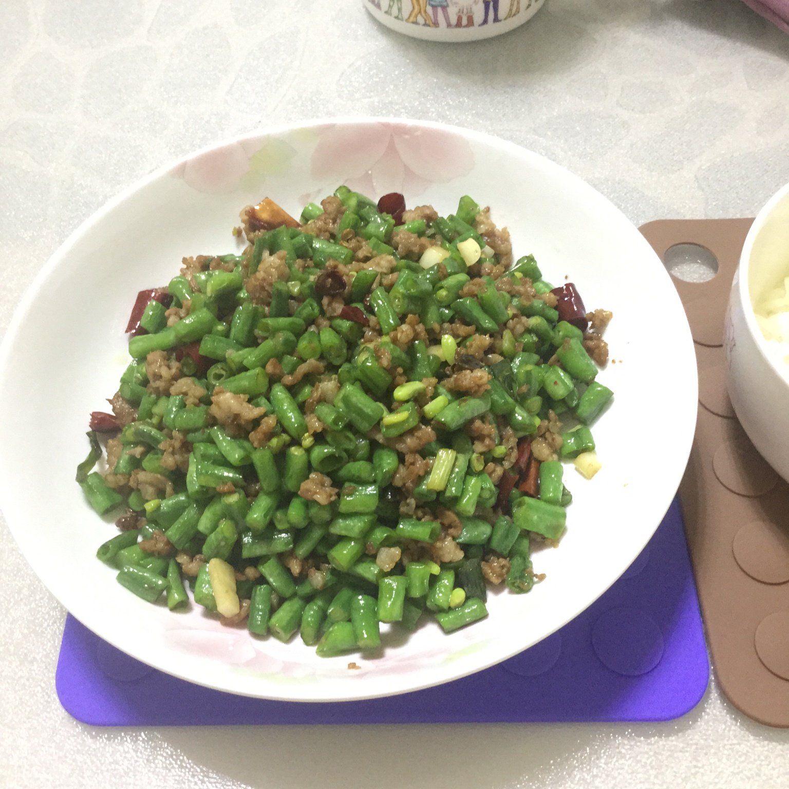 肉沫豆角下饭菜