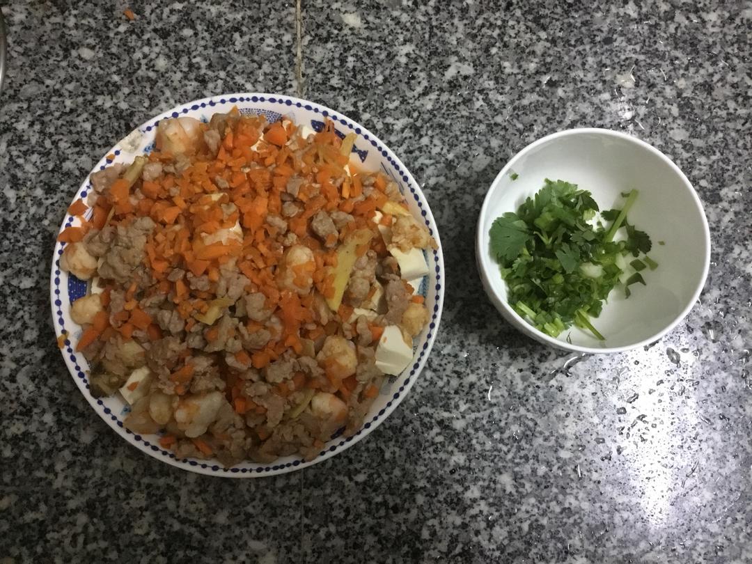 肉蓉虾仁蒸豆腐的做法 步骤3