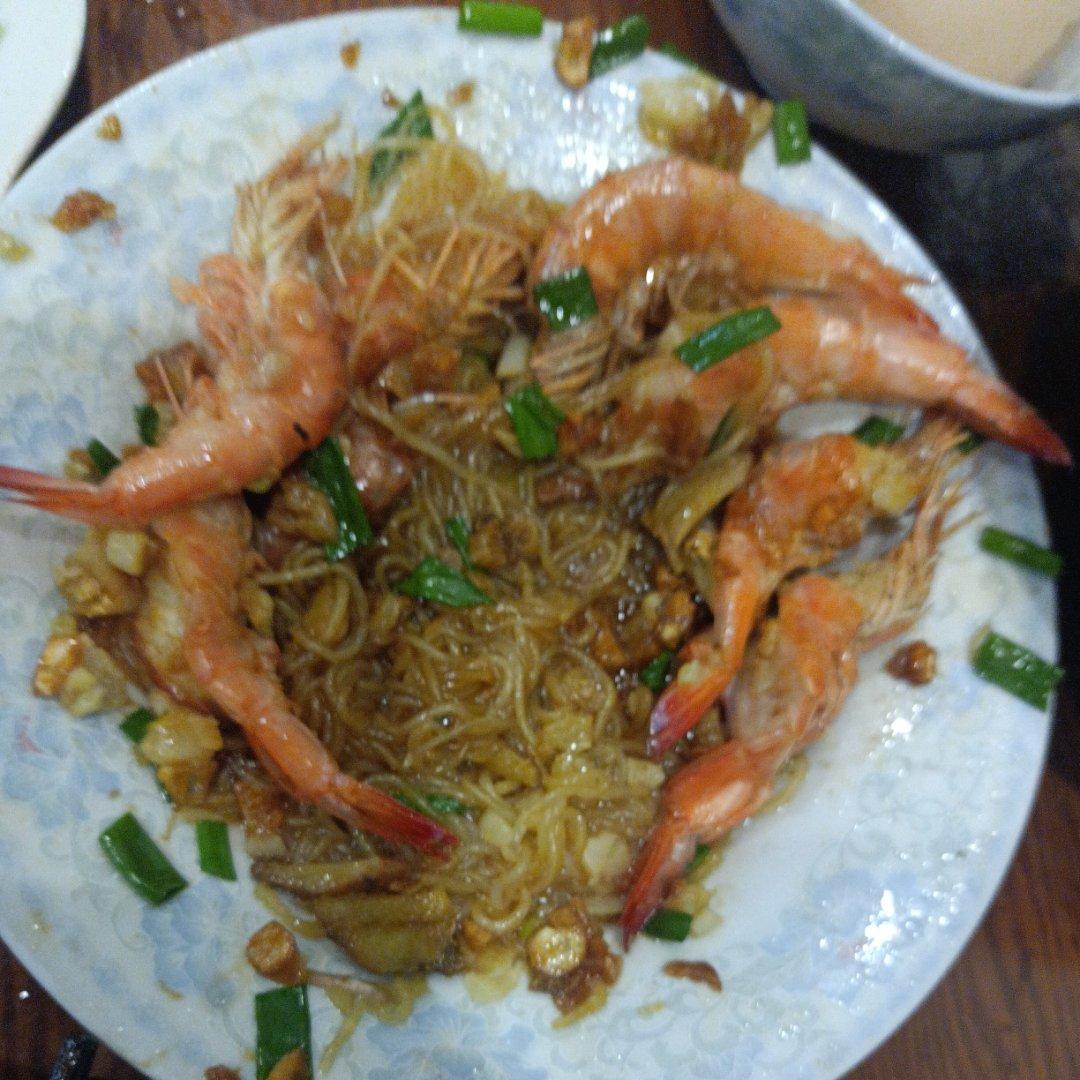 蒜泥鲜虾蒸粉丝