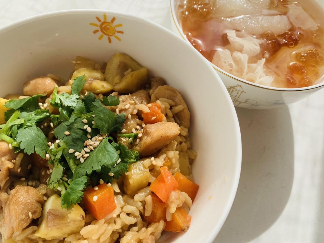 电饭煲栗子鸡腿焖饭