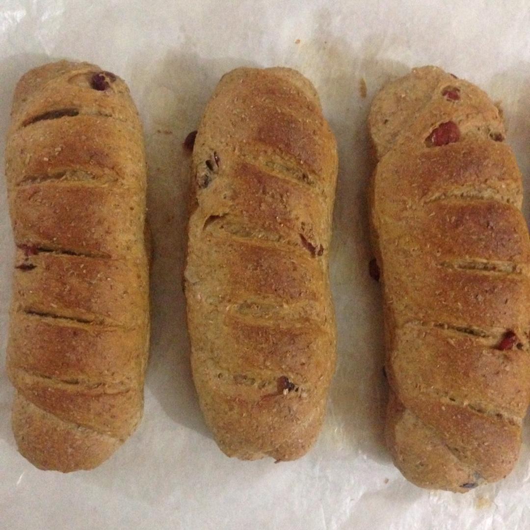 蔓越莓全麦黑糖面包