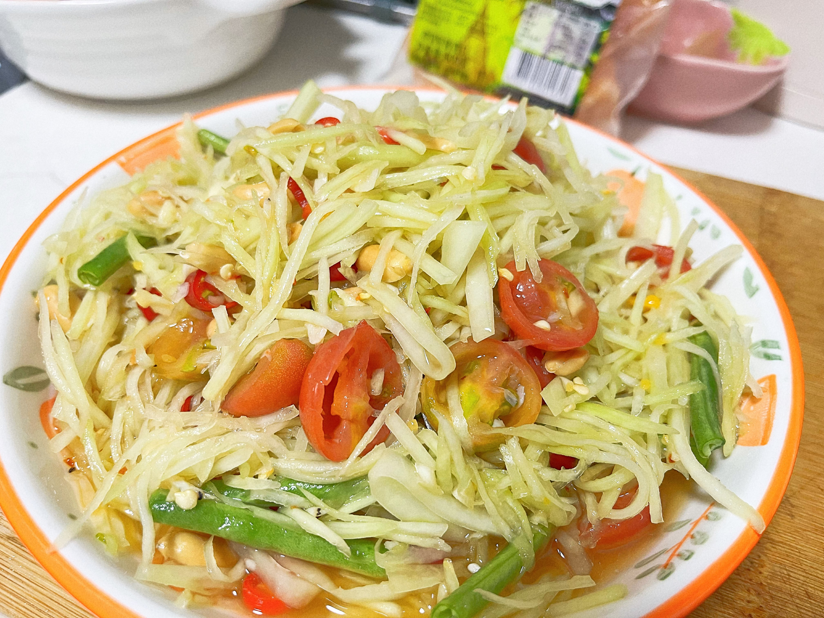 泰国青木瓜沙拉～最强复刻泰国本土版本，高人气小吃