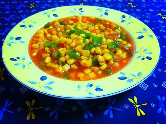 番茄青椒烩玉米