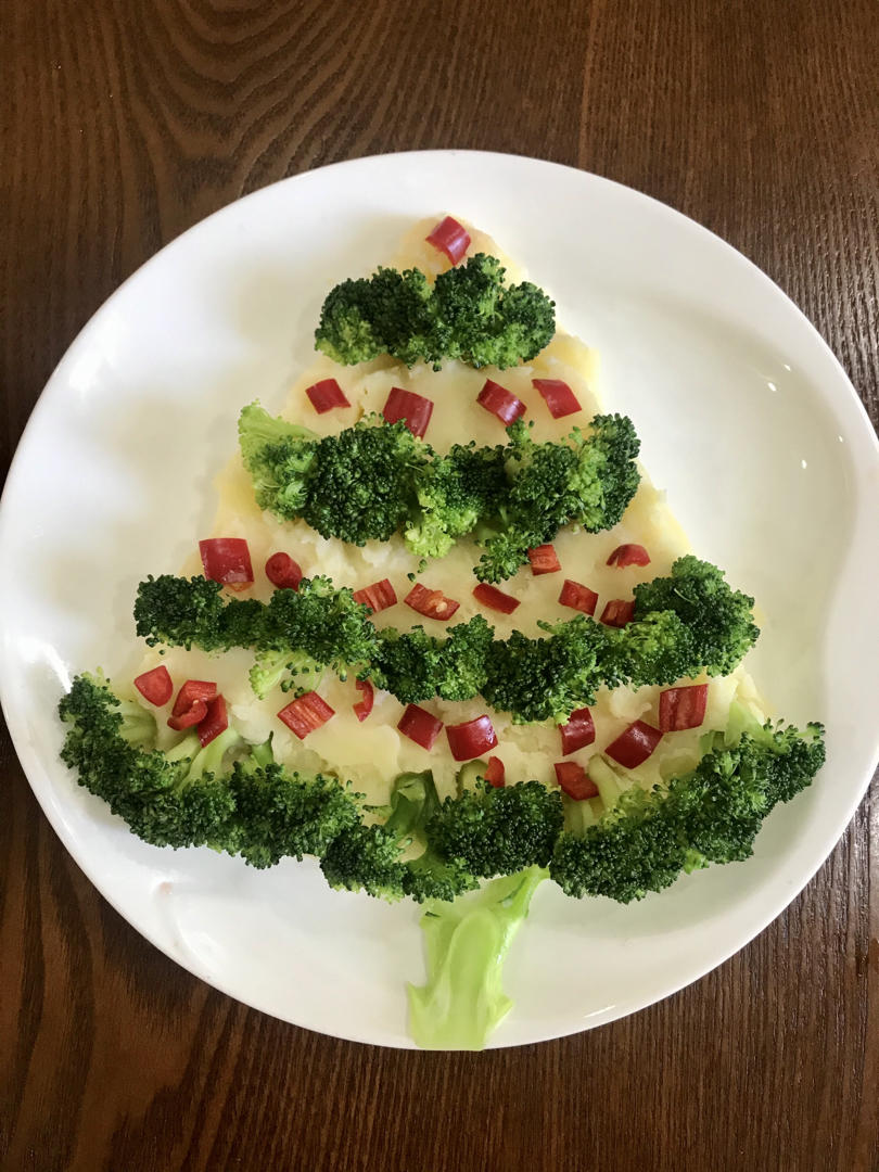 土豆泥西兰花圣诞树