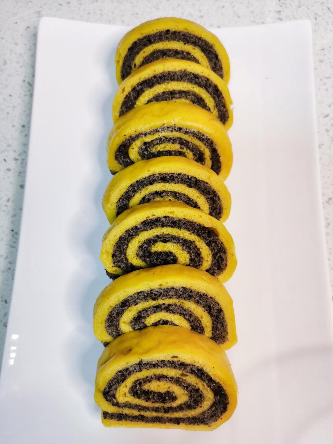 南瓜黑芝麻花卷