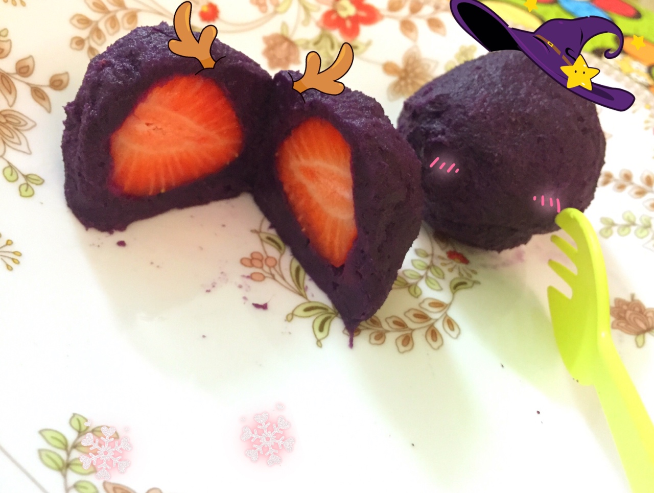 紫薯草莓球--懒人的轻食甜品
