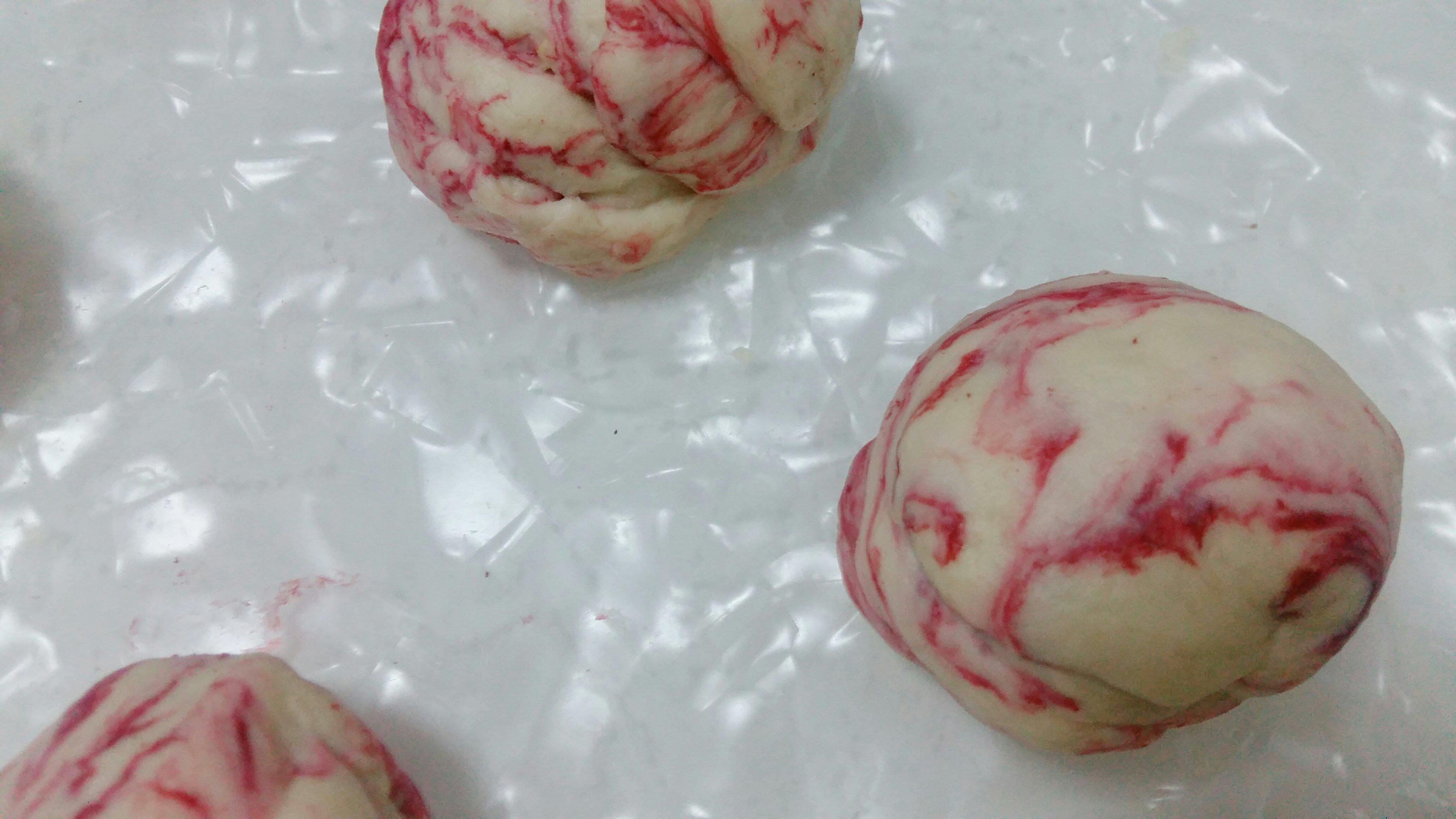 玫瑰麻薯贝果-粉红大理石纹的高颜值贝果的做法 步骤4
