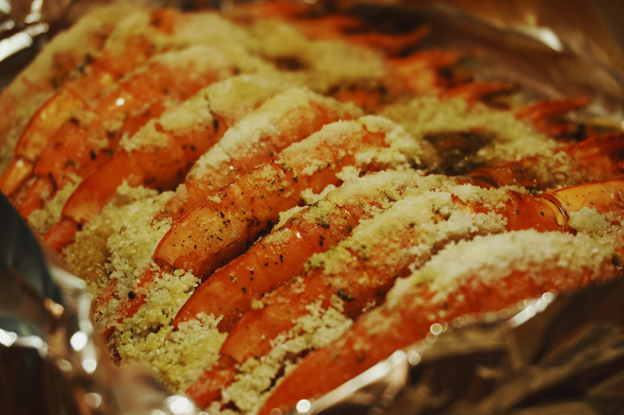 百里香海盐烤虾