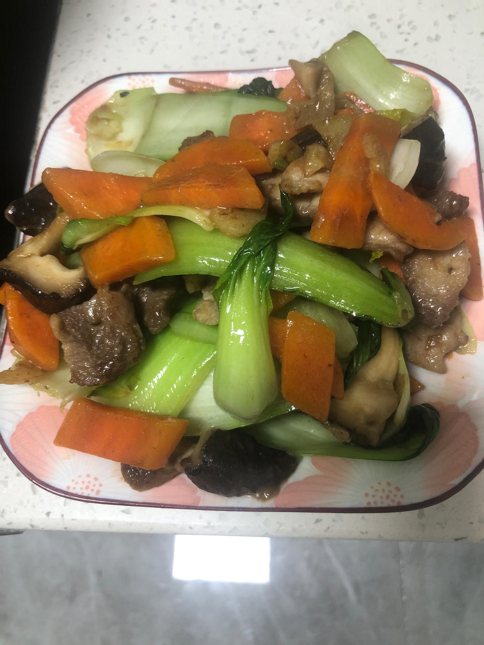 家常油菜炒肉