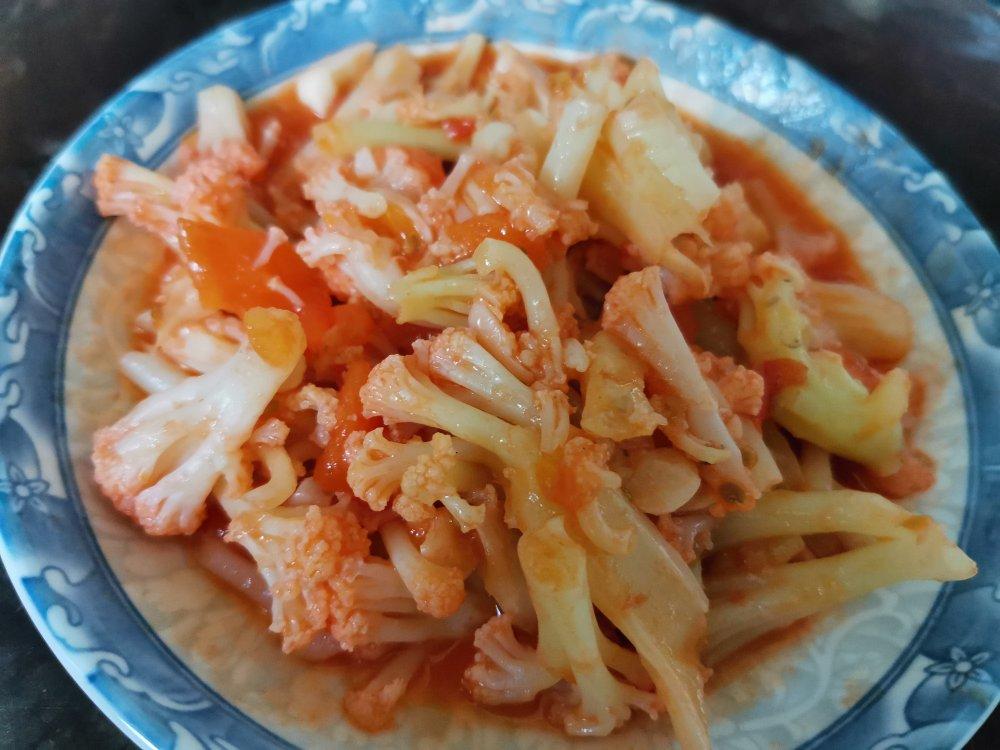 有机花菜炒西红柿