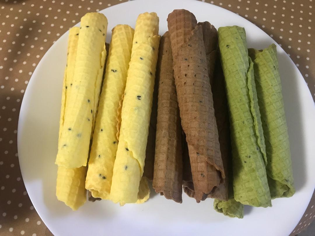 香酥不甜腻的彩色奶油蛋卷