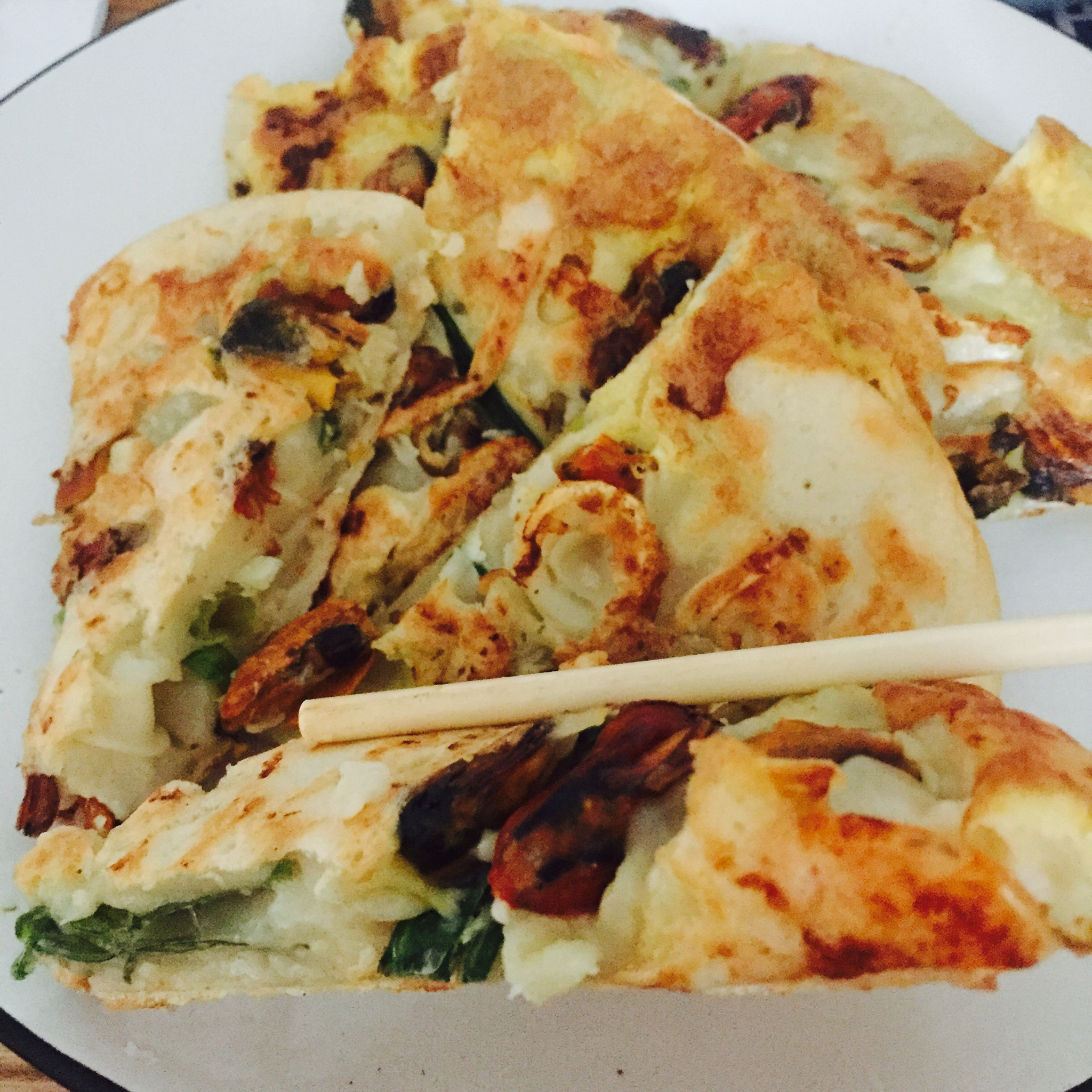 韩国海鲜葱饼