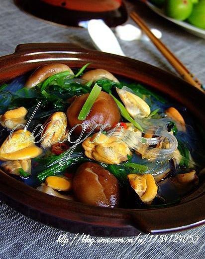 海红菠菜粉丝煲的做法