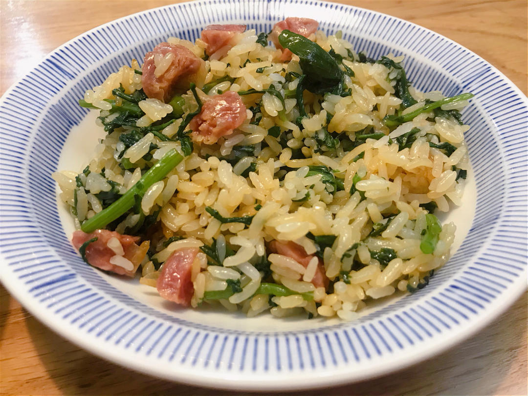 连吃三碗的茼蒿菜饭