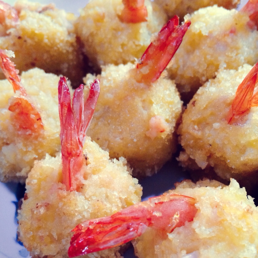 土豆泥鲜虾球