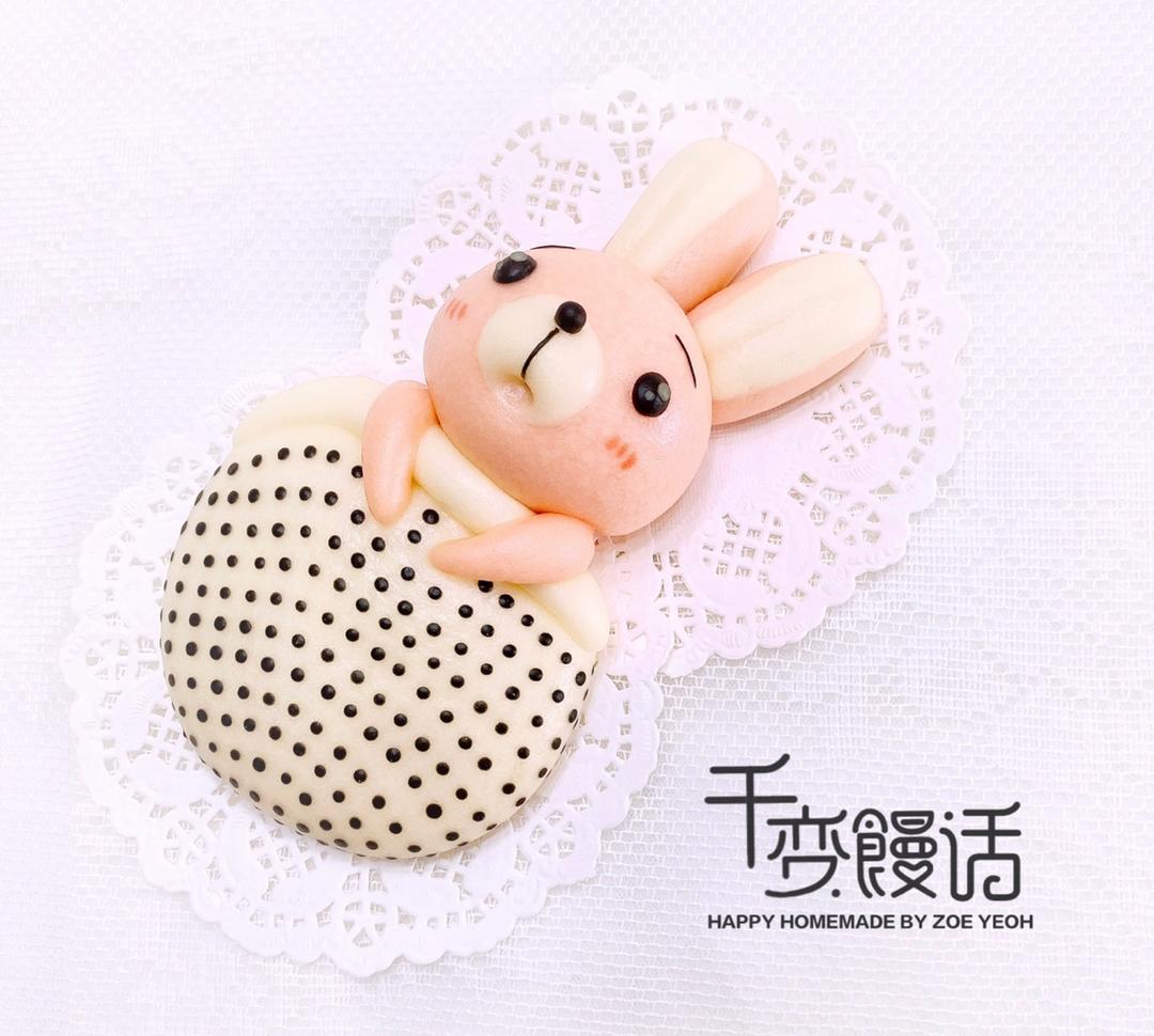 可爱造型馒头 赖床的小兔子
