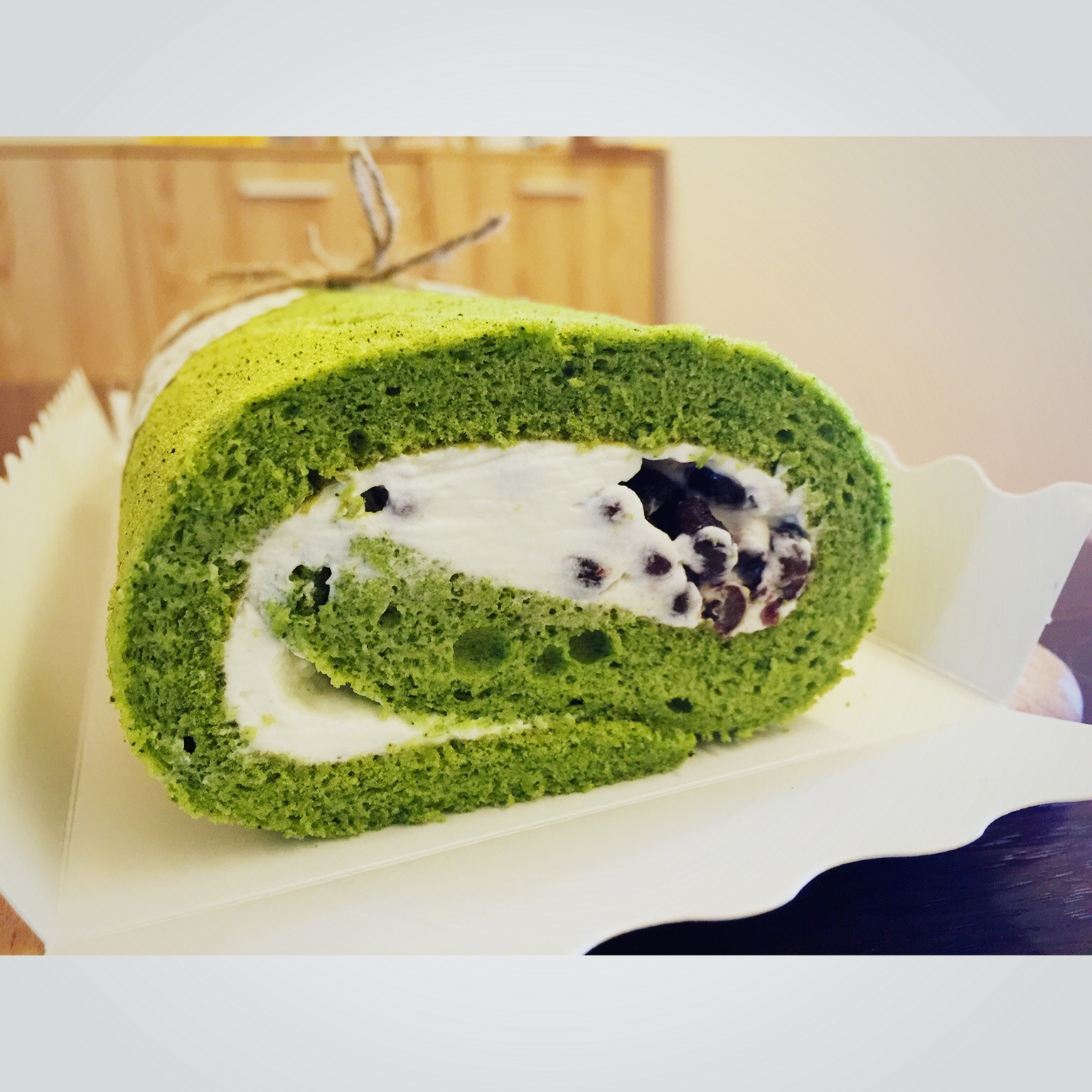 抹茶戚风蛋糕卷