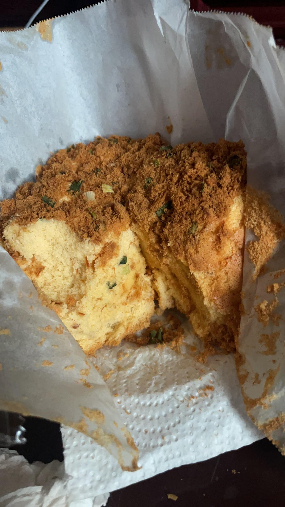 6寸咸香松软的香葱肉松戚风，一口惊艳