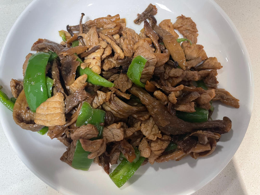 超好吃的快手菜爆炒鹿茸菇，搭配肉丝青椒超下饭