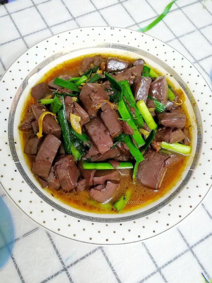 mini小紫做的蒜苗炒猪血【海底捞调料版】