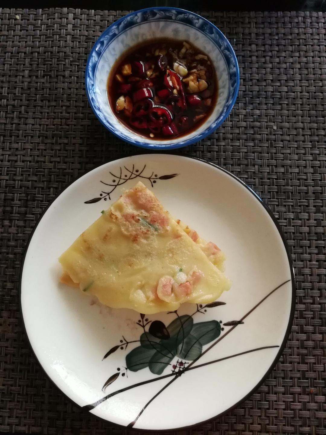 快手鸡蛋饼～～十分钟早餐！