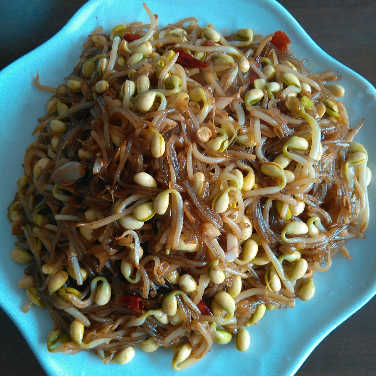 豆芽炒粉丝