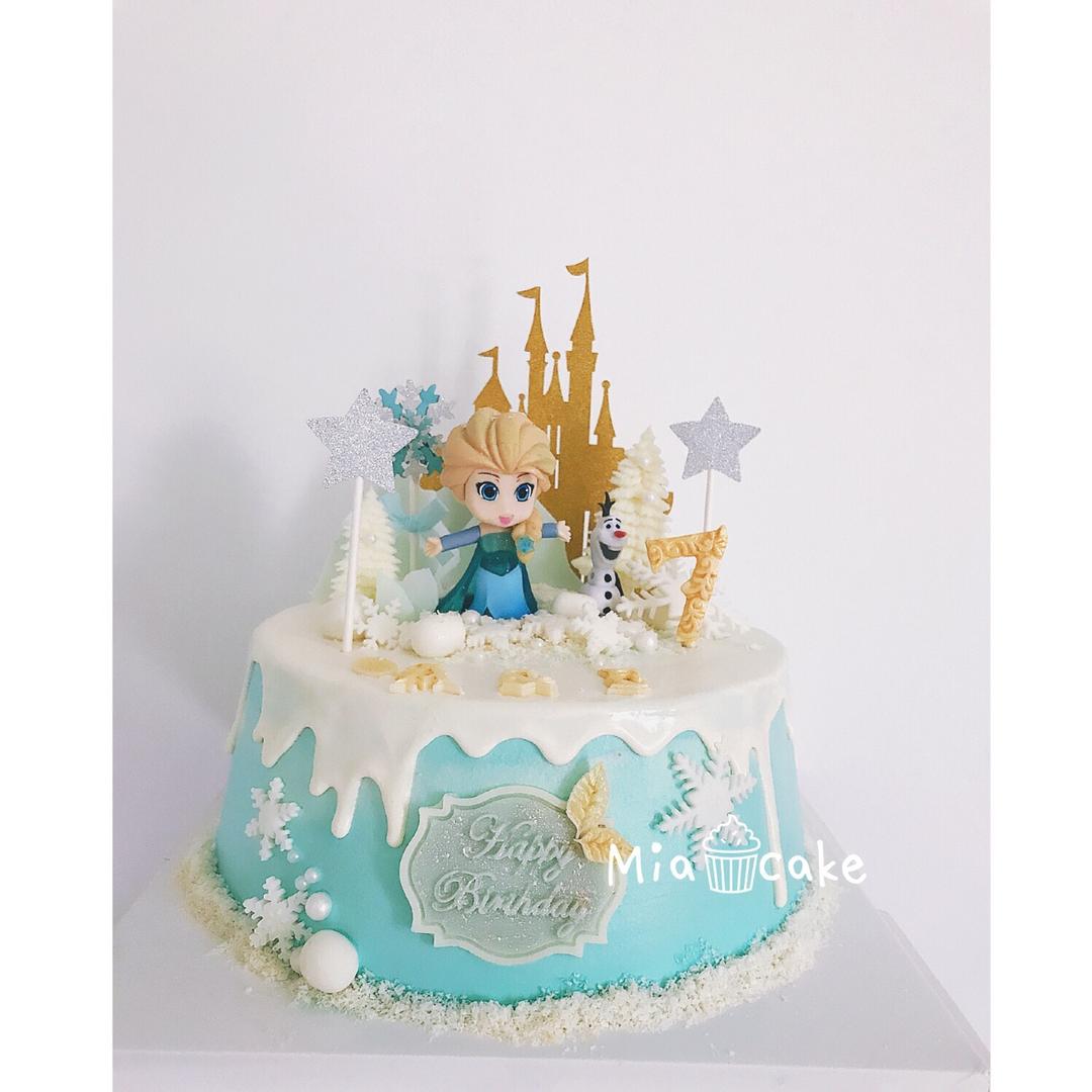 mia-y做的冰雪奇缘主题双层蛋糕--frozen艾莎