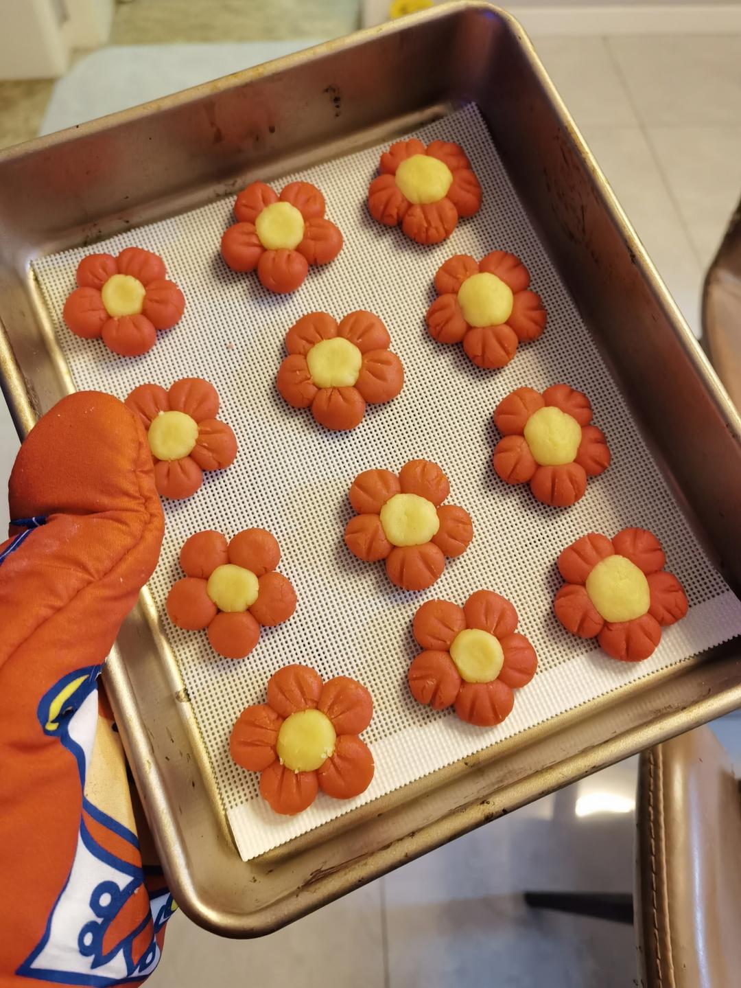 送你一朵小红花 🌺免模具｜零难度花朵饼干