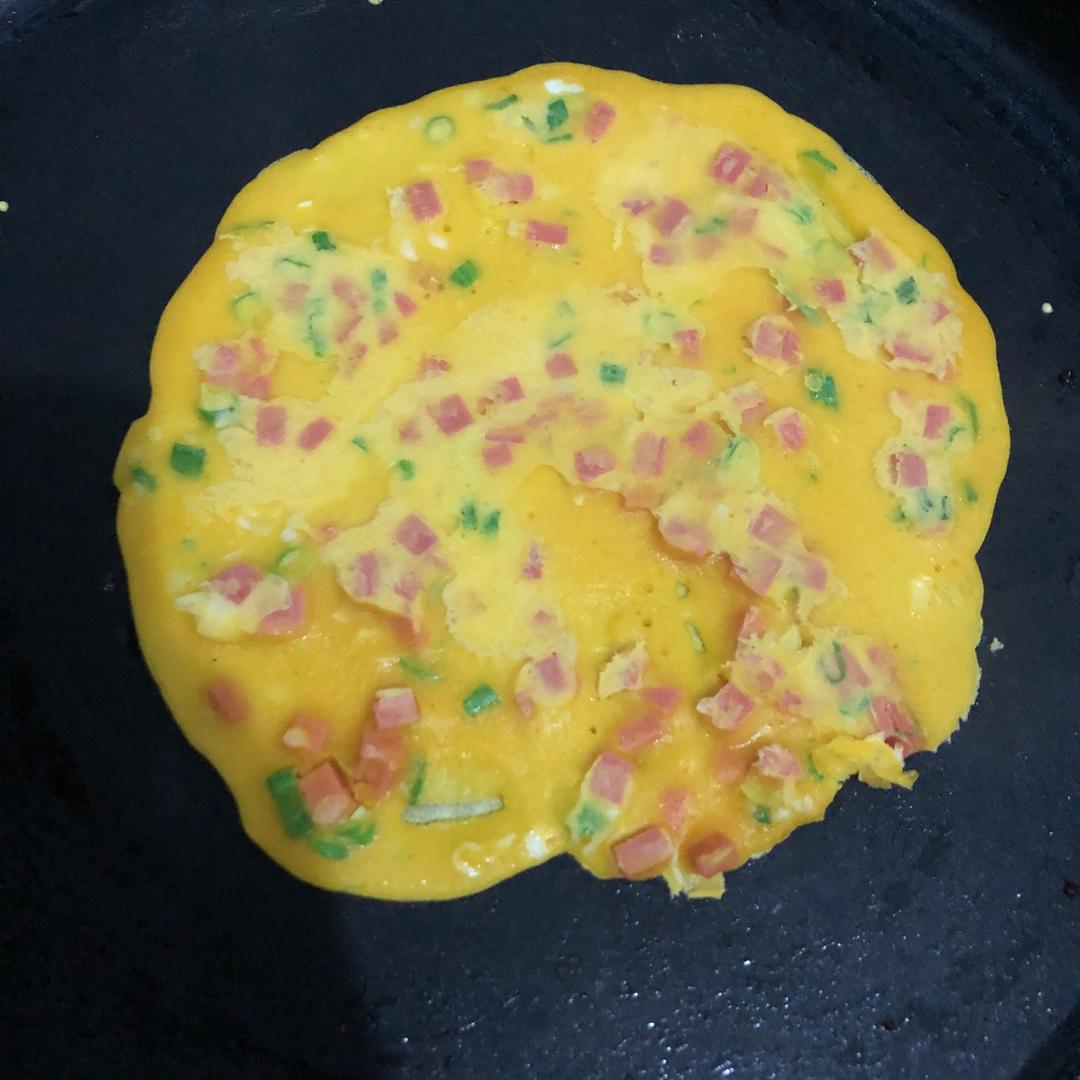 青椒火腿鸡蛋饼