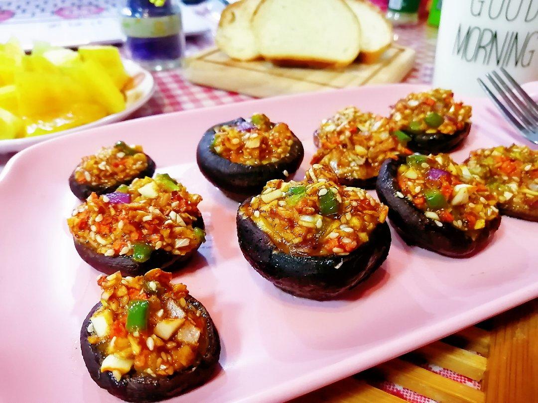 超简单超韵味的烤花菇