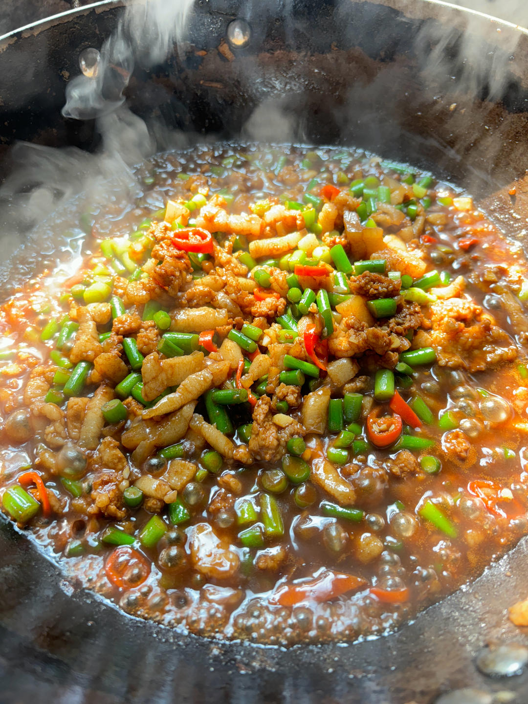 蒜苔炒肉末，三碗米饭都不够吃