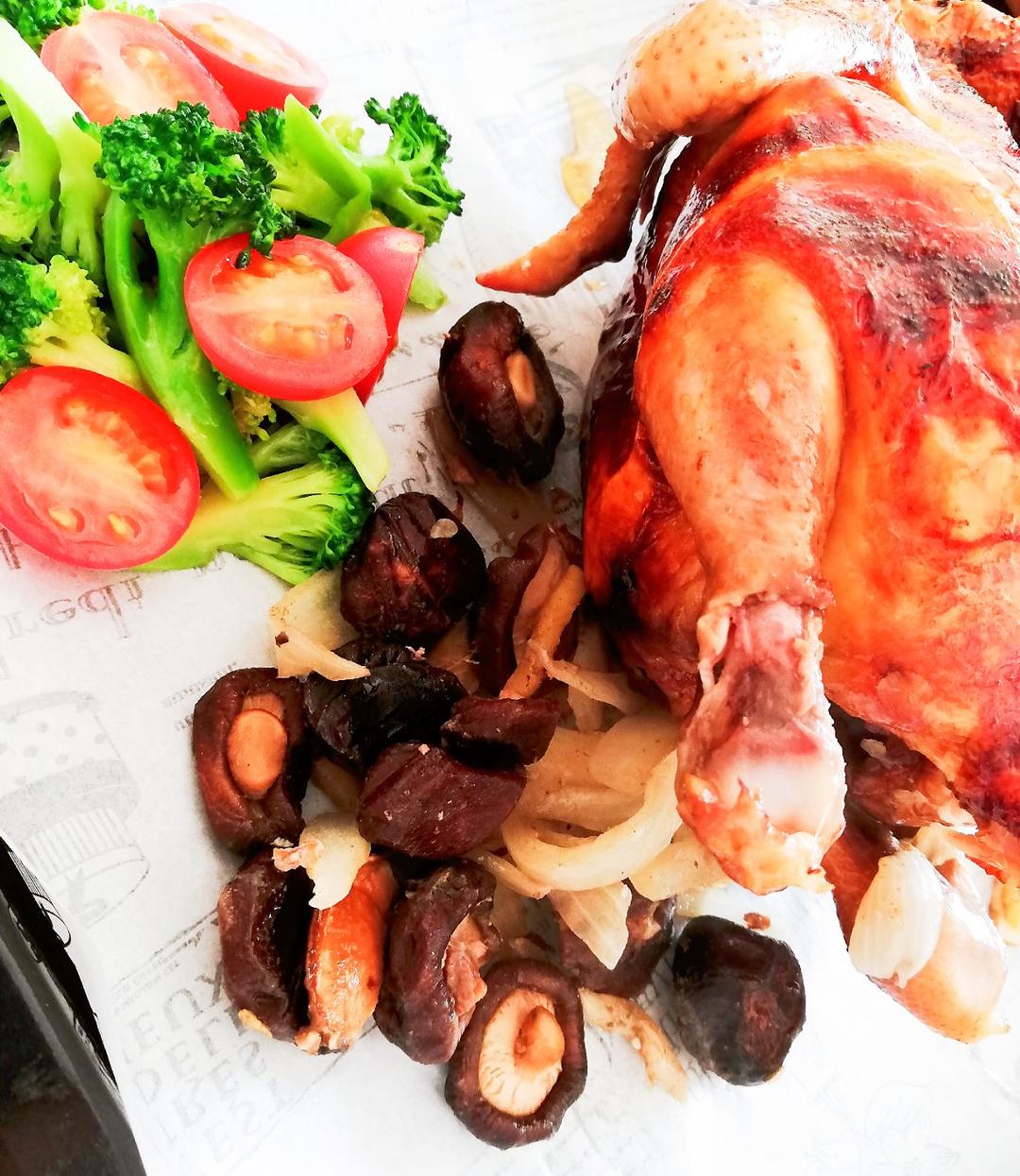 香菇填馅儿烤鸡