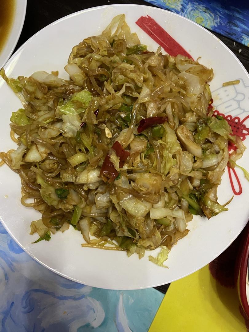 肉末圆白菜（甘蓝菜）炒粉丝【妞的食记】