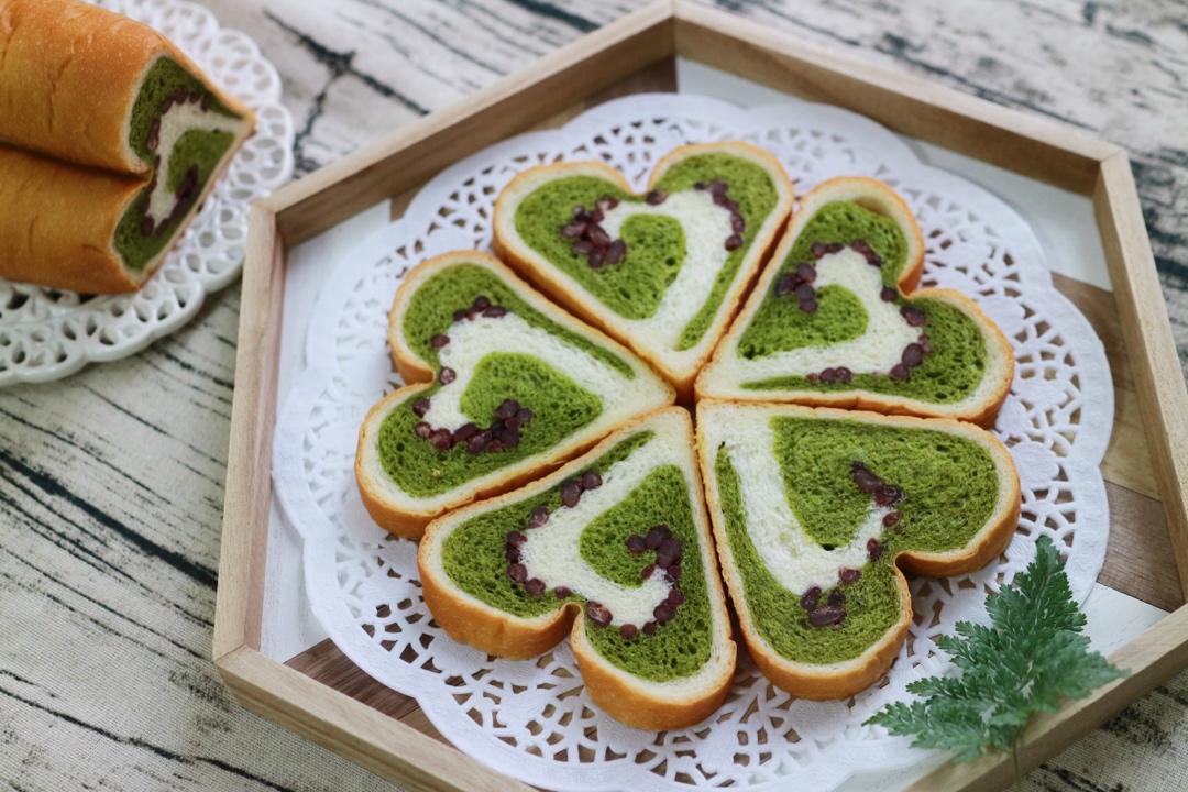 蜜豆抹茶心形吐司