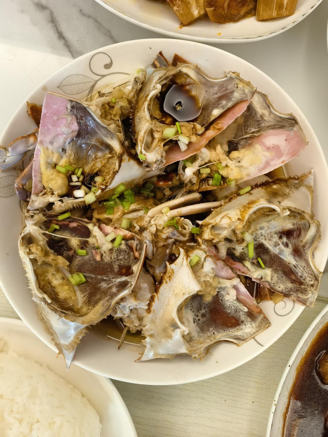 红烧梭子蟹做法   葱油梭子蟹做法
