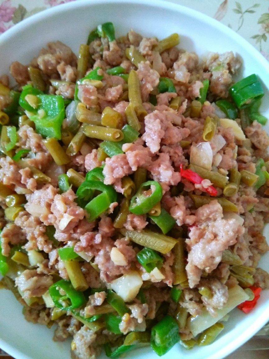 肉沫豆角下饭菜