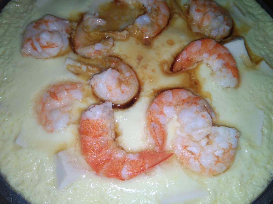 虾仁豆腐蒸水蛋