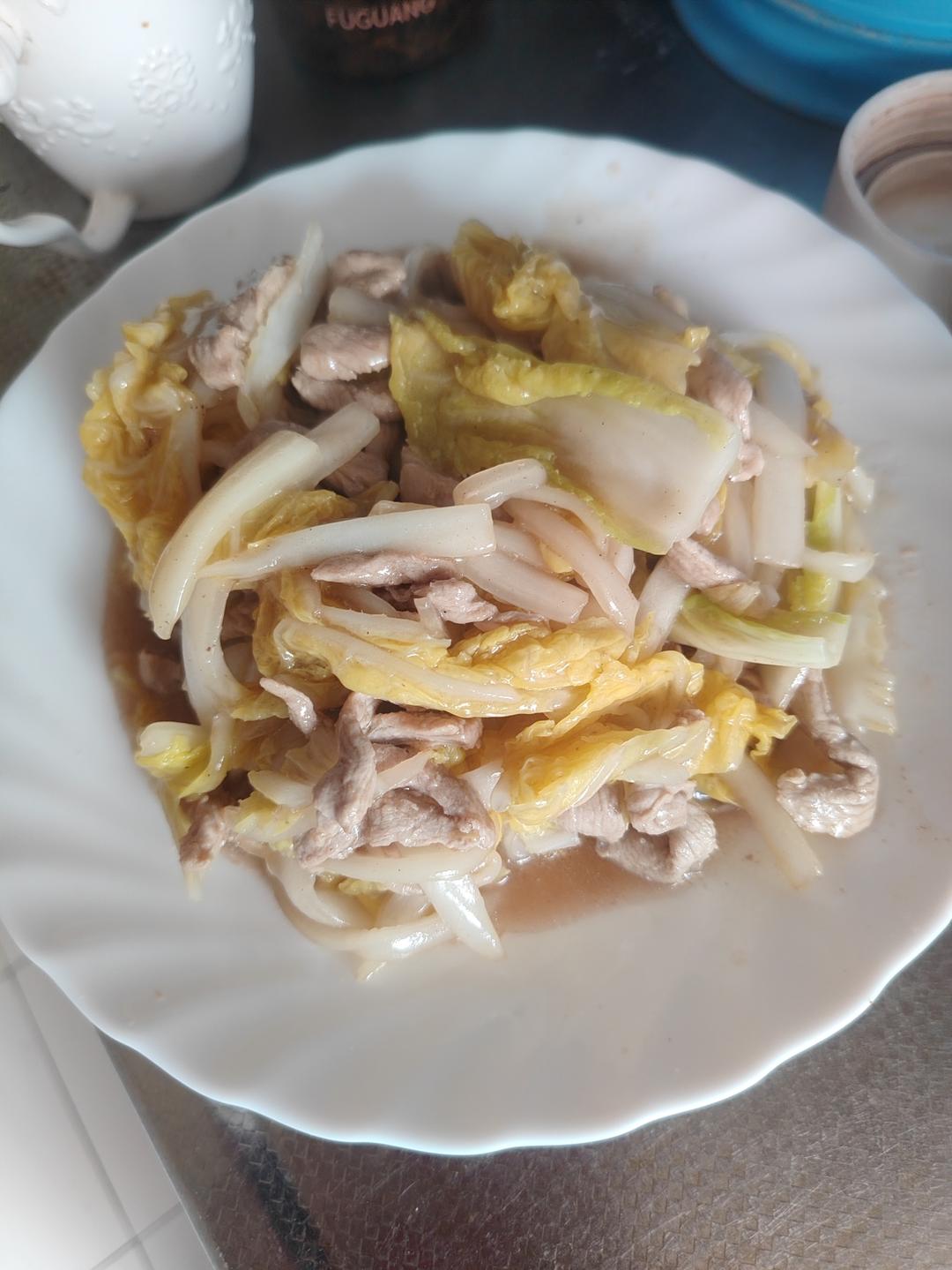 白菜炒肉丝