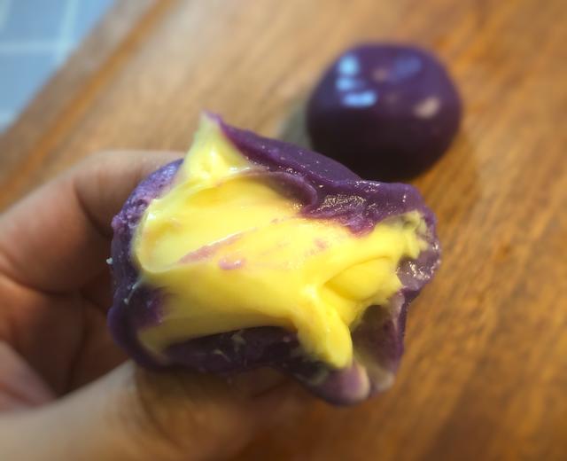 芝心紫薯青团的做法