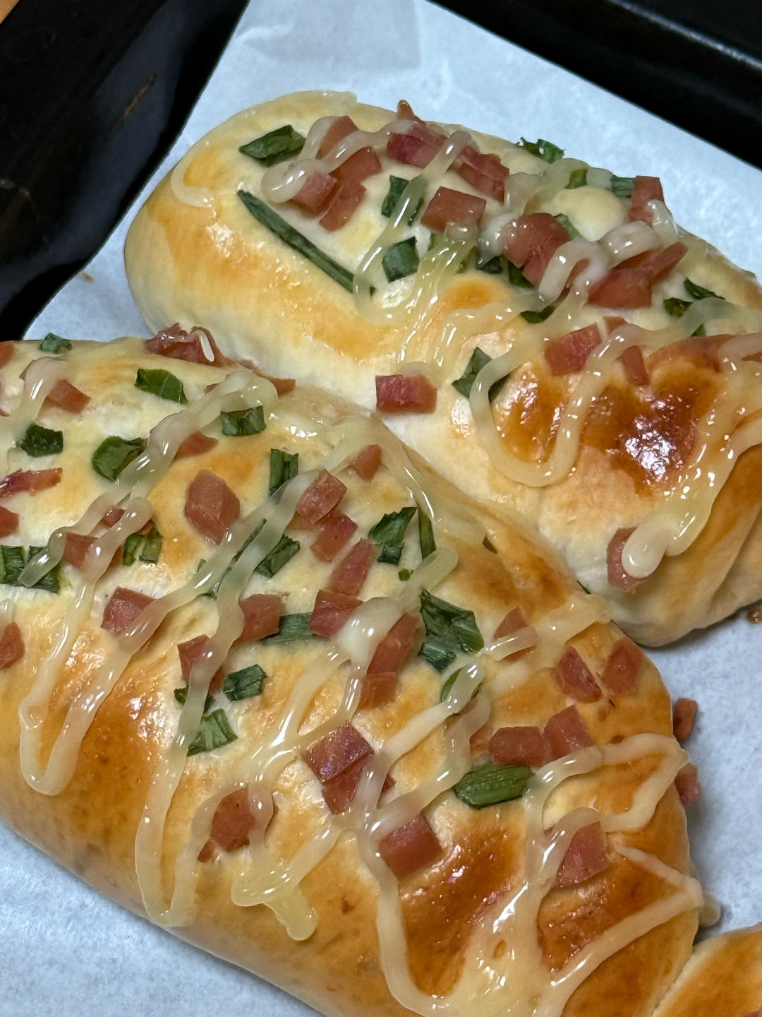 香葱火腿肉松面包