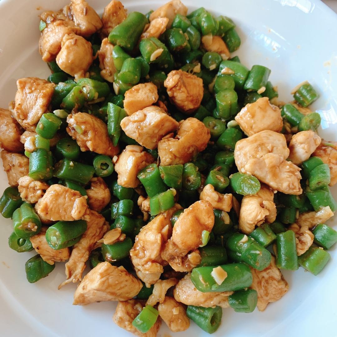 孜然豆角鸡丁「下饭菜」