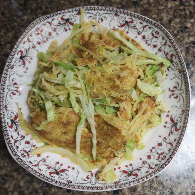 ㊙️减脂食谱|低卡无面粉💫卷心菜土豆丝煎饼