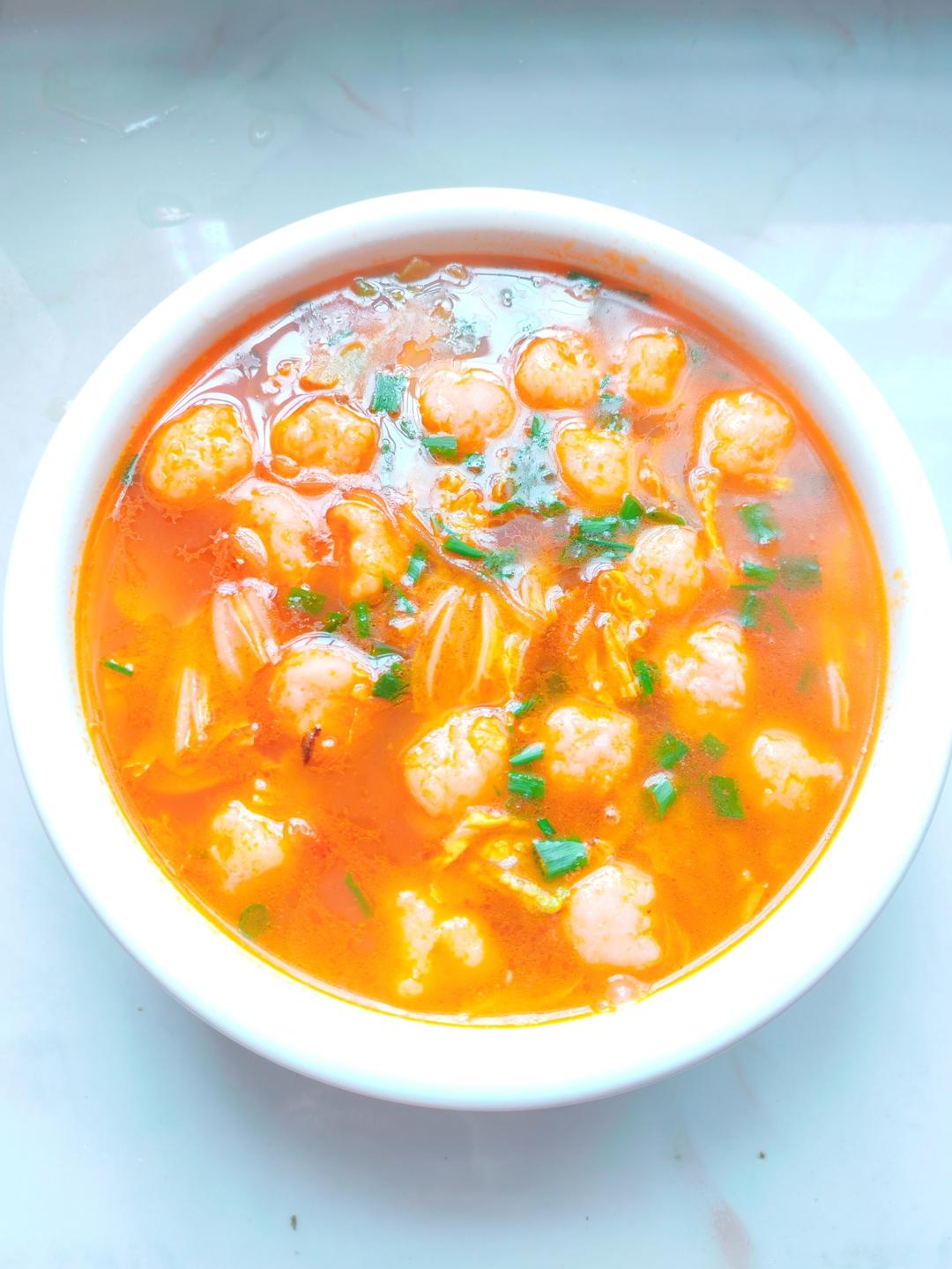 番茄虾滑粉丝煲