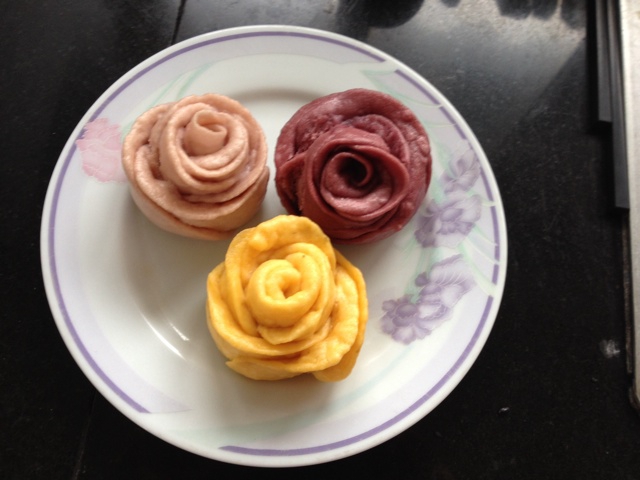 紫薯玫瑰花馒头