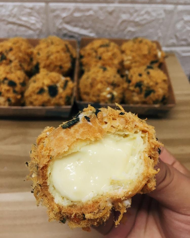 z哈妮做的爆浆流心肉松小贝新晋网红爆款非蛋糕体非沙拉酱低卡低脂更