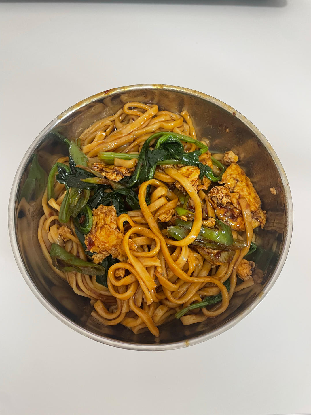 青椒鸡蛋拌面