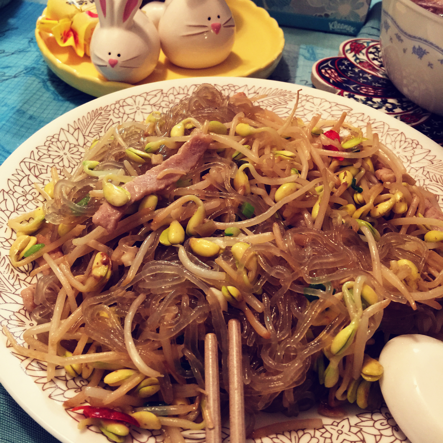 黄豆芽肉末炒粉条