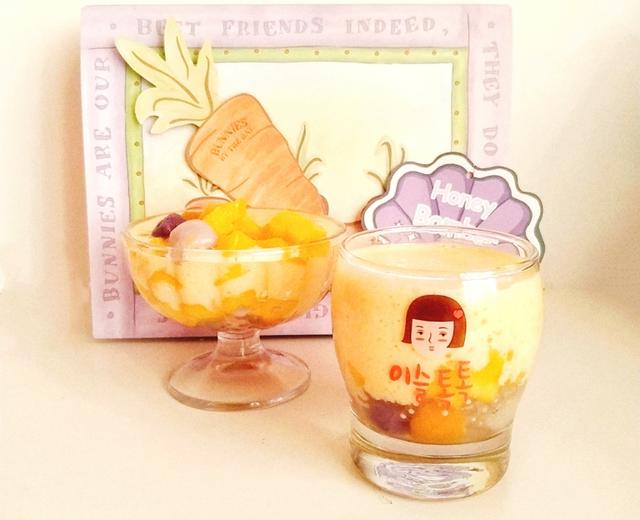 超简单!健康的!简易版牛奶芋圆椰汁西米露的做法